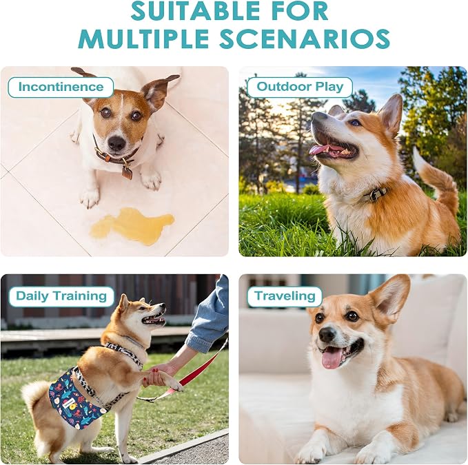 5 Pack Dog Diapers Male Reusable Belly Bands Washable for Medium Male Dogs, High Absorbency for Puppy & Doggy, Size M