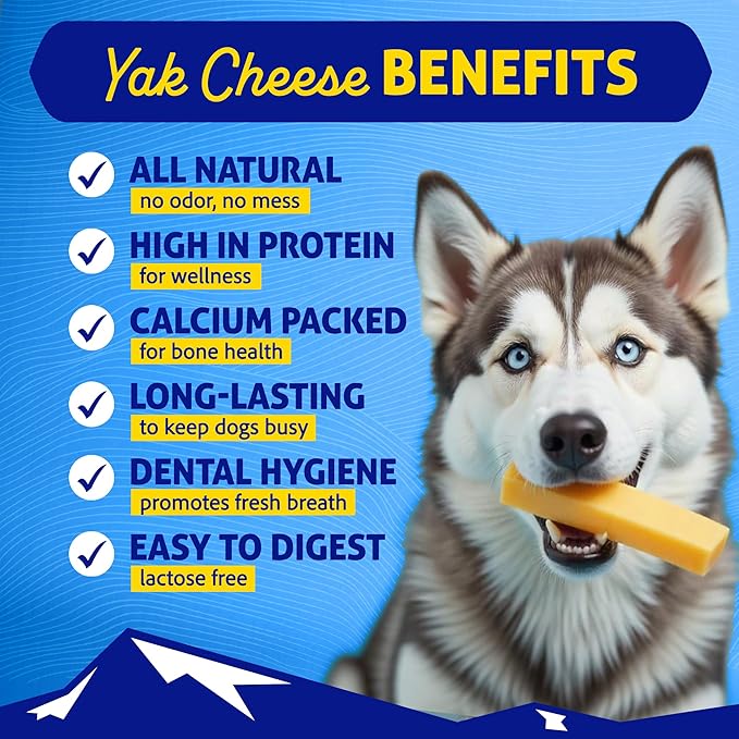 Himalayan Dog Chew Original Yak Cheese Dog Chews,100% Natural,Long Lasting,Gluten Free,Healthy&Safe Canine Treats,Lactose &Grain Free,Protein Rich,Mixed Sizes, Dogs 65 Lbs & Smaller 4Count(Pack of 2)