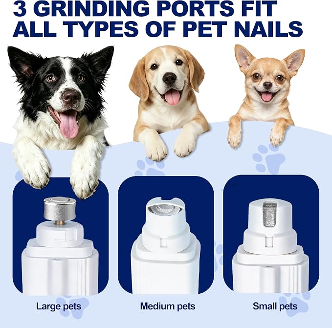 2-in-1 Dog Nail Clippers with Light - Electric Pet Nail Grinder Quiet for Small Large Dogs & Cats, LED Prevent Over Cutting, USB-C Rechargeable Safety Guard Grooming Kit for Black Nails-SGX