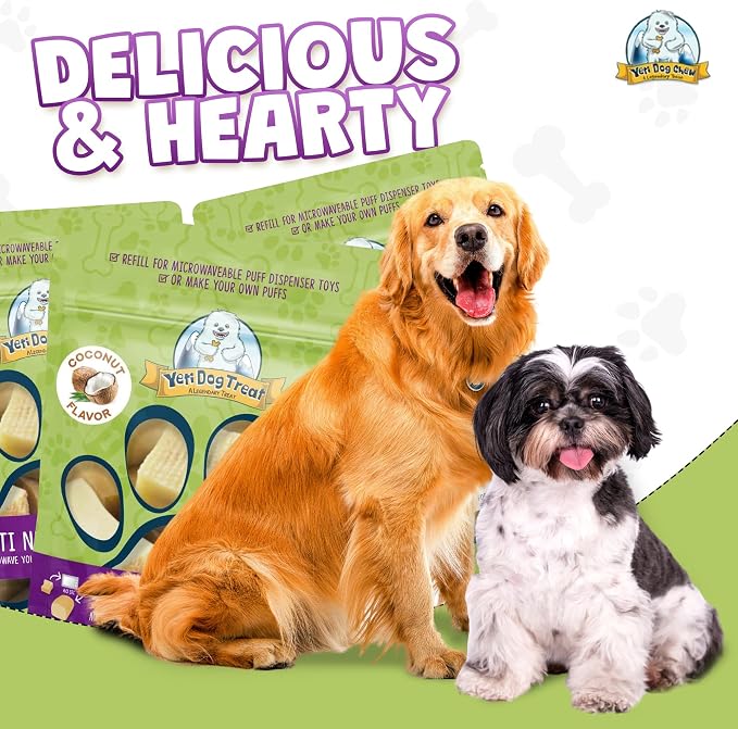 Yeti Refill Nuggets for Puff and Play Dog Toys - Natural Himalayan Yak Cheese Treats, Healthy Dog Chews, Suitable for All Dogs, Ideal for Interactive Chew Toys and Dispensers - 6 Pieces, Coconut