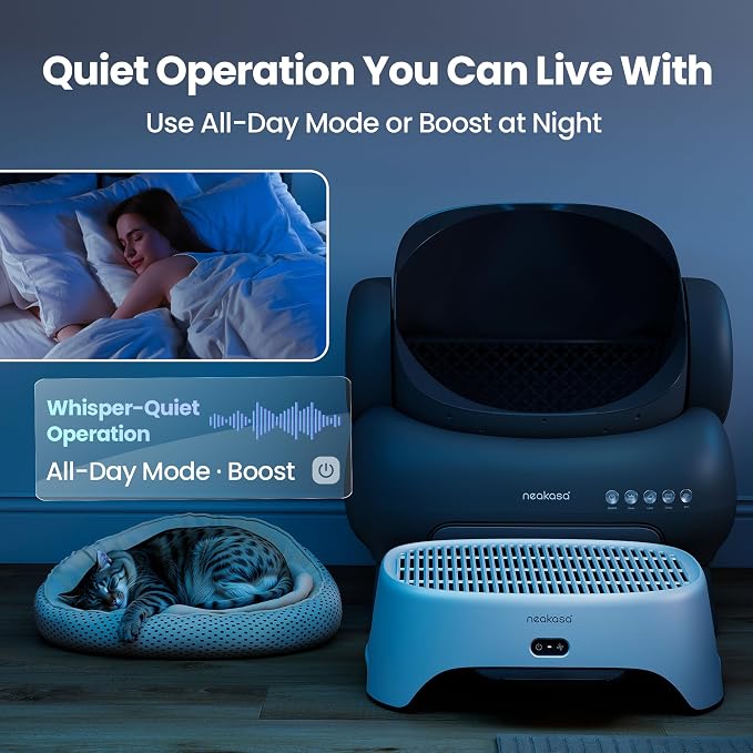 Neakasa Airstep, 2-in-1 Litter Box Air Purifier & Cat Step, 3-Mode Odor, Dust & Pet Hair Control, Air Filter Compatible with M1 Plus / M1 Lite and Most Automatic & Basic Litter Boxes