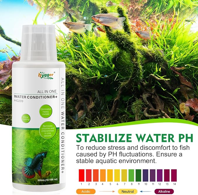 hygger Aquarium Water Conditioner for Freshwater, Neutralizes Chlorine, Chloramines, Heavy Metals, Safe for Fish and Plants, 1000 ML