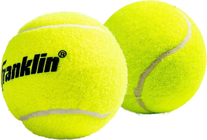 Franklin Sports Pressureless Tennis Balls - Official Size, Low Pressure - Great for Training + Practice - Low Bounce - All Court Surface - Carry Bag Included
