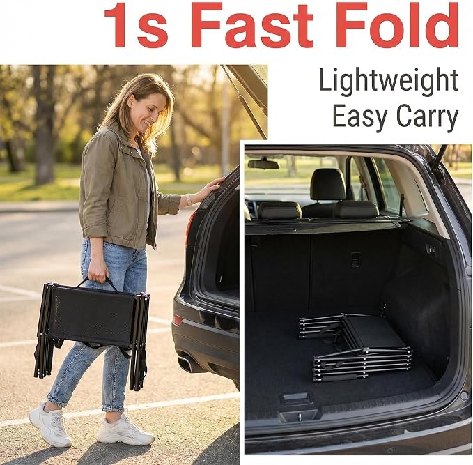 Dog Stairs for Large Dogs,37.4"x 12.8",5 Steps Foldable Dog Ramp with Non-Slip Surface,Extra Wide Lightweight Pet Stairs Dogs Steps Suitable for SUV,Truck,Sofas,High Bed,Couch,Supports up to 110 LBS