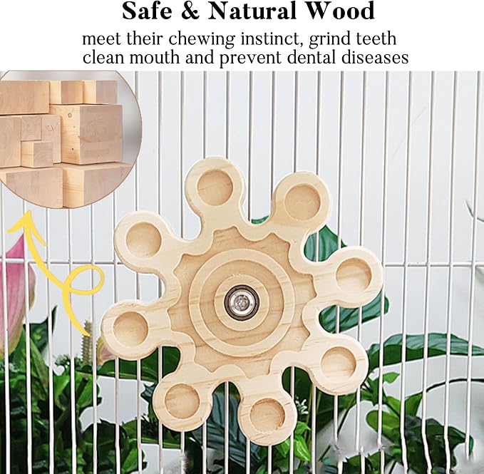 Small Pet Habitat Bundle - Snow-Themed Chew Toy & Large Hideout for Chinchillas, Rabbits, Ferrets