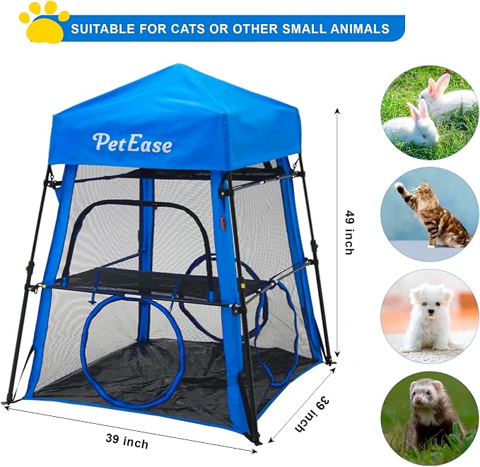Cat Tower Tent,Outdoor Patio Cat Enclosures with Breathable Mesh,Indoor Playpen Portable Exercise Tent