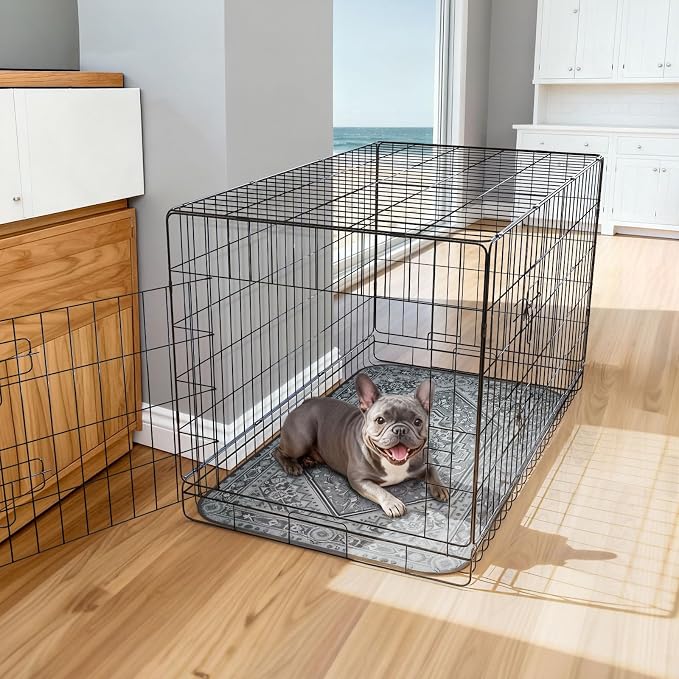 FXW Washable Pee Pads for Dogs, Puppy Pads with Super Absorbent, Specifically Designed for 36inch Cages, 23" x 35" Rectangle, Boho Grey, 2 Packs