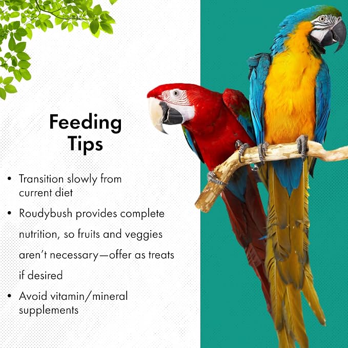 RoudyBush Breeder Food for Breeding & Weaning Birds, Pelleted Diet Made with Corn, Wheat & Soy, Daily Food for Small & Medium Parrots, Nibble Pellet, 25 LB