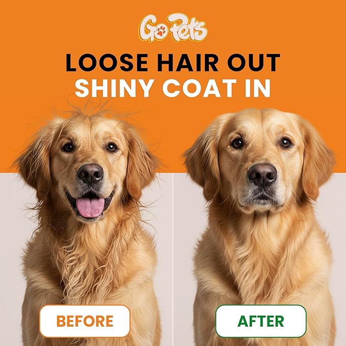 GoPets Double-Sided Pin & Bristle Brush – Grooming Tool for Dogs & Cats for Detangling, Shedding Control, Slicker Brush for Long-Haired Pets, Fur Removal for Healthy Coat, Ergonomic Handle