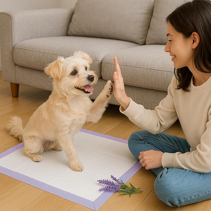 CLEAN SPACES Lavender Scented Puppy Pads Extra Large, Super Absorbent Disposable Pee Pads for Dogs that Neutralize Odor, Wee Wee Pads / Potty Training Pads 28"x34" 50 Count