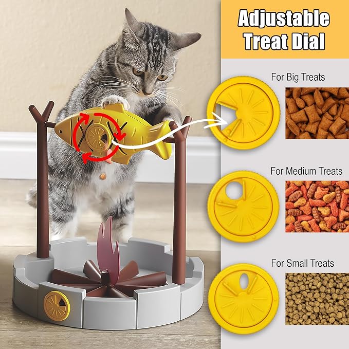PetPals Cat Slow Feeder, Treat Dispenser - Interactive Cat Puzzle Toy for Small Pets & Kittens, Mental Stimulation Pet Food Feeding Toy, Dry Food Dispensing Cat Toy