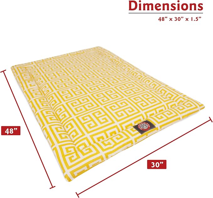48" Towers Citrus Yellow Crate Dog Bed Mat By Majestic Pet Products