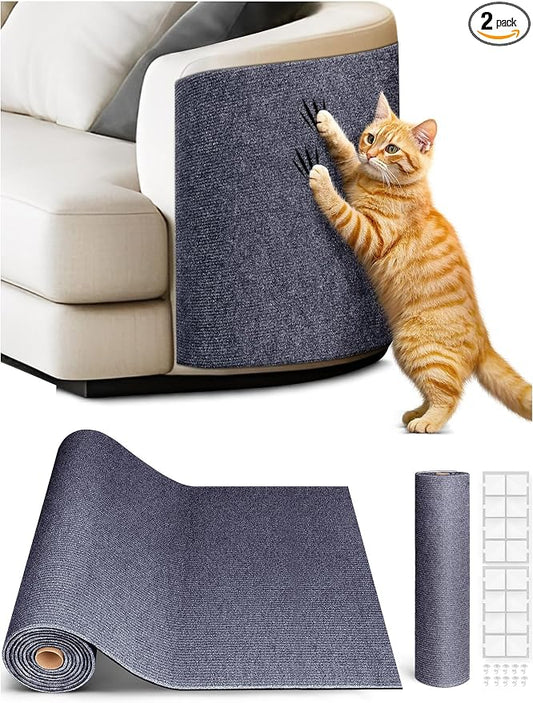 2PCS 39.4"x15.8" Cat Scratch Furniture Protector - Dark Gray | Less claw damage, easier scratch-zone setup, worn post refresh, cleaner couch corners, softer look for cat homes