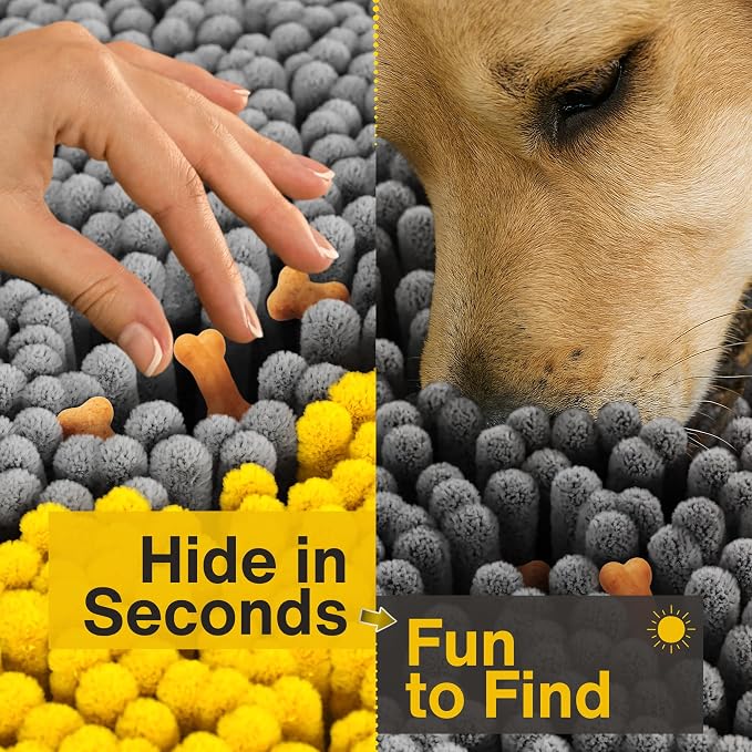 Snuffle Mat for Dogs Large Breed, Medium & Small – 17" x 23" Snuffle and Sniff Mat for Dogs & Puppies - Foraging Rugs with Non-Slip Base