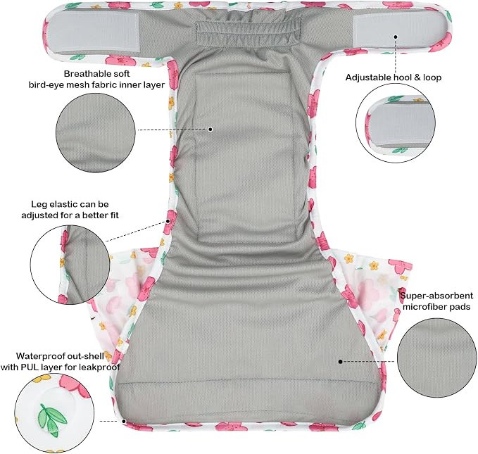 Female Dog Diapers Reusable No Tail Hole Period Panties Washable Diapers Female for Docked-Tail Frenchie French Bulldog Boston Terrier Without Tail (2 Pack Regular+2 Pack Skirts) U-WWDQB05S