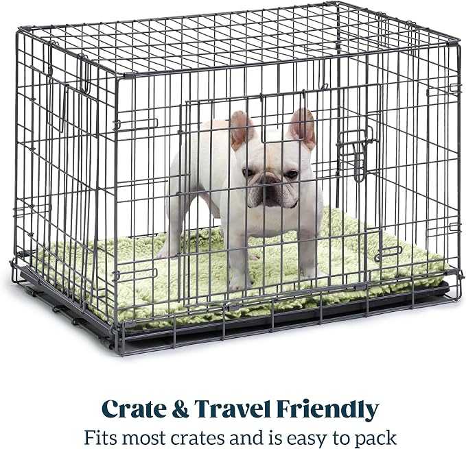 PELZIN Stoutwool Indestructible Dog Bed - Fluffy Chew Proof Dog Crate Pad - Tough Kennel Pad for Aggressive Chewers - Ideal for Extra Small Breeds & Fits 22-Inch Crate - 21"x12", Gleam