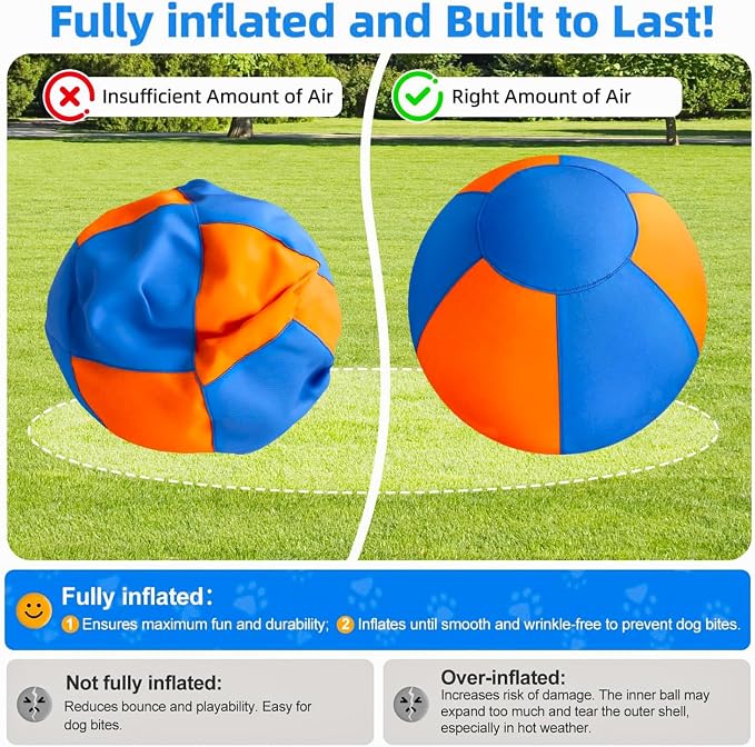 18" Herding Ball for Dogs - Upgraded Chew-Resistant Double-Layer Material Durable Waterproof Dog Toy Suitable for Herding Breeds to Push, Chase & Roll, Pet Training Toy for Australian Shepherd