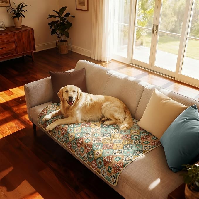 FXW Washable Pee Pads for Dogs, Puppy Pads with Super Absorbent, Specifically Designed for FXW Rollick/Homeplus 24inch 6 Panels Dog Playpen, 39" x 63" Rectangle, Beige Gourd, 1 Pack