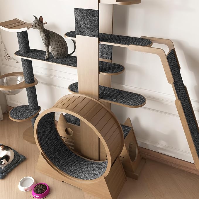 Yenhome 15.7"x80" Cat Scratch Furniture Protector from Cats Scratching Dark Grey Cat Scratcher Mat for Couch Wall Sofa Covering Cat Tower Trimmable Self Adhesive Carpet Protector for Pets
