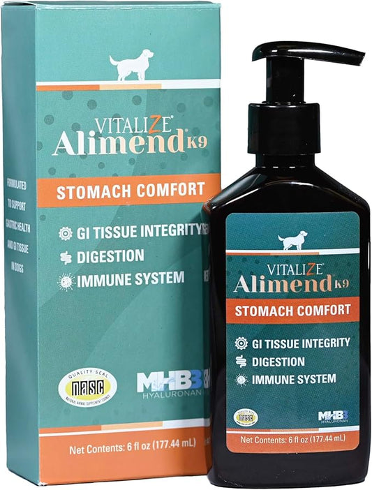Vitalize Alimend K9, 6 Oz - Dog Upset Stomach Supplement for Nausea, Vomiting & Diarrhea - Natural for Small Dogs - Supports Digestion, Immunity & Gastric Health - Safe for Daily Use
