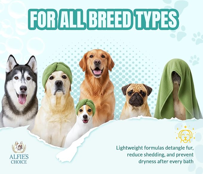 ALFIE'S CHOICE Dog Shampoo for Dry Itchy Skin | Calm & Comfort Shampoo and Conditioner Set | 16 fl oz Each | Lavender, Rosemary & Vitamin E | for Sensitive Skin & All Breeds