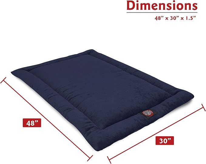 Majestic Pet Orthopedic Memory Foam Dog Crate Mat - Plush Pet Bed Pad for Crates & Kennels | USA Crafted | 48"x30" Villa Navy