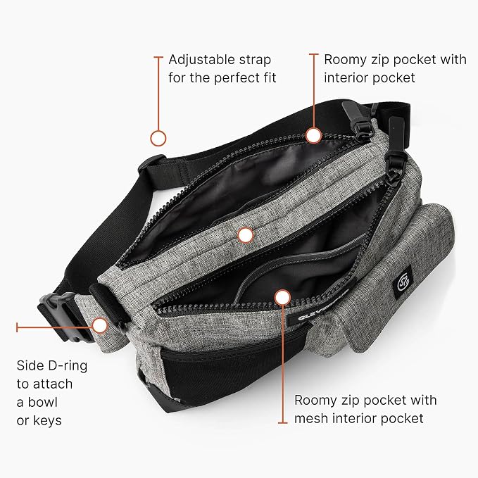 Cleverpup Training Sling & Snackpack Double Insulated Treat Pouch in Graphite