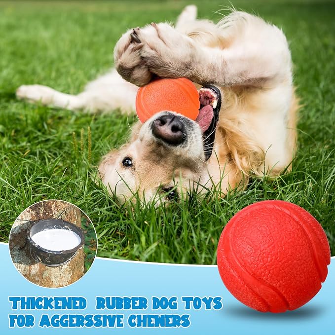 Jenaai 20 Pcs Indestructible Dog Toy Balls for Aggressive Chewers Chew Resistant Solid Rubber Bouncy Ball for Teeth Cleaning,2.36 inches/ 6cm Diameter
