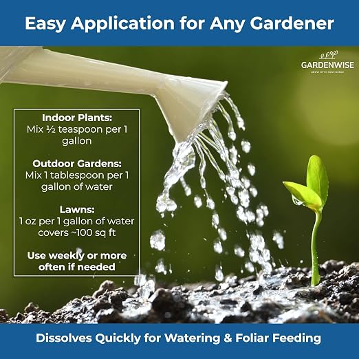 Gardenwise 20-20-20 Water-Soluble Fertilizer – Powder for Liquid Plant Food for Indoor & Outdoor Plants, Orchids, Vegetables, Lawns, Flowers – 20 20 20 Fertilizer 5 Quarts (10 lbs)