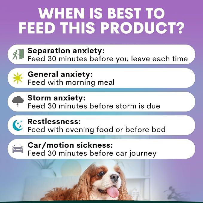 Petz Park Stress + Anxiety Dog Calming Supplement 45 Scoops, Anxiety Supplement, Dog Calming Supplement for Stress Support, Calming Food Topper for Dry or Wet Food, Made in Australia, 3.2oz Powder
