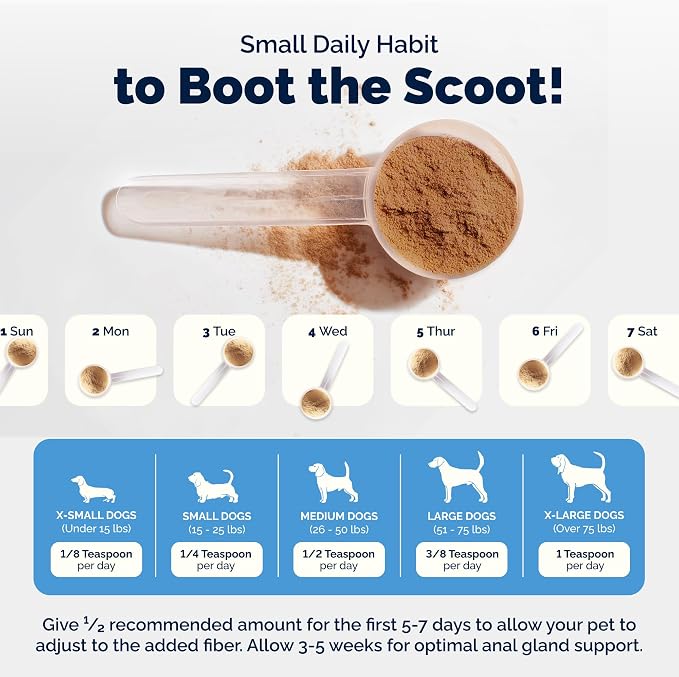 Vetnique Glandex for Dogs Advanced Strength Anal Gland Powder, Support for Scooting & Fishy Odor, Boot the Scoot Fiber Supplement, Pumpkin Powder & Probiotics for Dogs with Digestive Enzymes