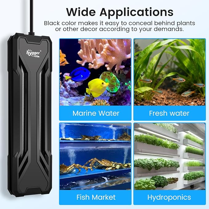 hygger 500W Aquarium Heater, Upgraded Submersible Fish Tank Heater with Dual Protection System & LED Digital Display, with Automatic Power-Off Function, for 66-135 Gal Freshwater and Saltwater Tank