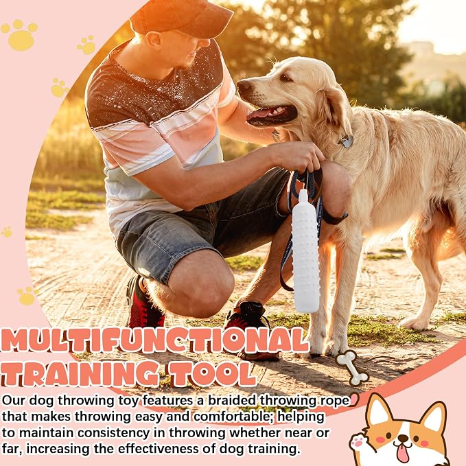 Blueweenly 4 Pcs Dog Bumper Toy for Water Retrieving Plastic Puppy Training Dummy Dog Float Toy Lightweight for Float on The Water Pool Outdoor Training Hunting Fetching (Polychrome)