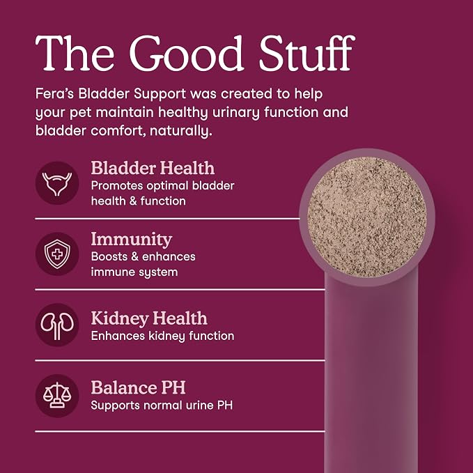 Fera Pets Bladder Support - Cranberry Supplement for Dogs & Cats - 60 Scoops