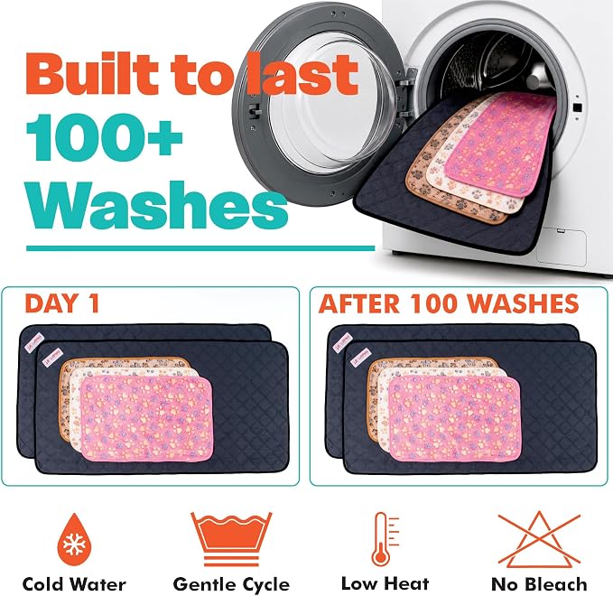 LUFTPETS Reusable Guinea Pig Cage Liners 5 Pcs - 2 Washable C&C 2x4 Pee Pads 57”x28” + 3 Soft Bunny Fleece Blankets 24”x16”, Waterproof Rabbit Bedding with Odor Control, Absorbent Mats for Small Pets