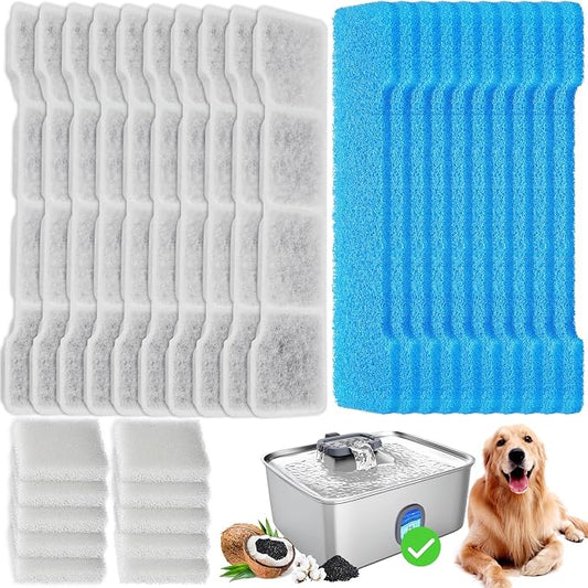 Grand Line 15L Dog Water Fountain Filter Replacement - Compatible with SIBAYS/Kastty, 10 Pack Pet Fountain Filters with 5-Layer Filtration,Food Grade Activated Carbon for Pet Water Dispensers