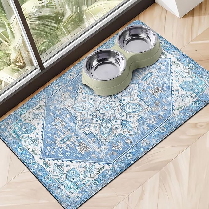 Dog Food Mats for Floors Absorbent, Pet Cat Food Mat - Non Slip Dog Bowl Mats for Food and Water Pet Supplies