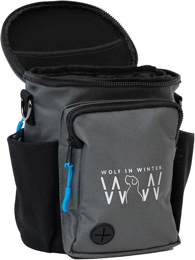 Quickdraw XL Dog Treat Pouch – Training Bag with Waste Bag Dispenser (Bags Not Included), Phone Pocket, Water Bottle Holders, 3-Way Strap – Durable & Reflective (Alpine Blue)