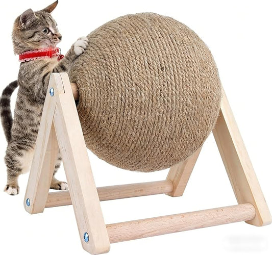 ibasenice Cat Scratch Toy, Sisal Scratcher Ball, Fun for Cats, Protects Furniture