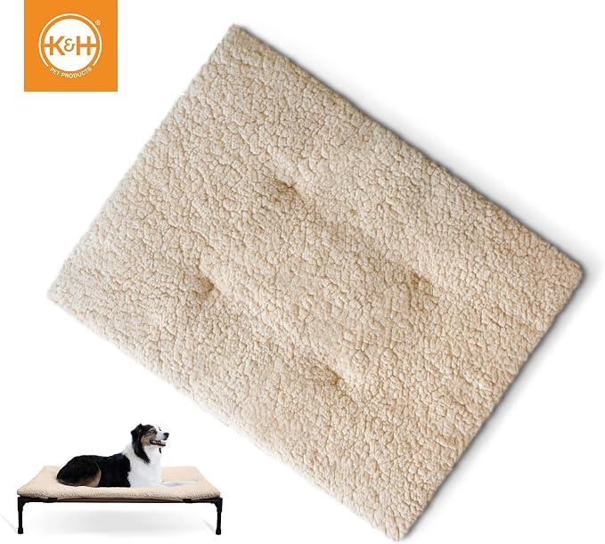 K&H Pet Products Original Elevated Pet Cot Tan with Microfleece Pad
