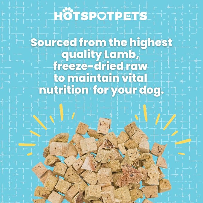 hotspot pets Freeze Dried Lamb Heart Treats for Cats & Dogs - 1LB Big Bag- Single Ingredient All Natural Grain-Free - Perfect for Training, Healthy Topper or Snack - Made in USA