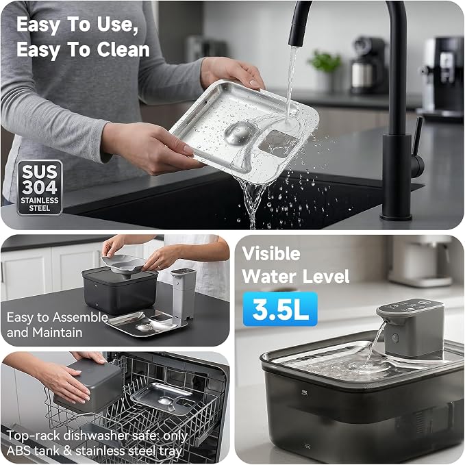 Wireless Cat Water Fountain, 118oz/3.5L Cordless Pet Water Fountain with Motion Sensor, 4000mAh Large Capacity Rechargeable Battery Operated Cat Water Dispenser Ultra Quiet BPA-Free