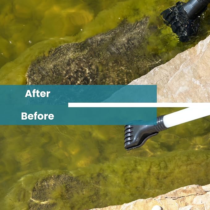 Half Off Ponds CleanSweep 1400 Pond Vacuum with a 13' Intake Suction Hose, 4 Extension Tubes, 3 Vacuum Nozzles, a 6.5 Foot Output Hose, and a Debris Collection Bag | 13 ft intake hose, 6.5 ft output hose, 4 extension tubes, 3 nozzles, Debris collection...