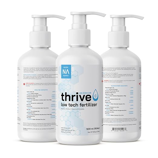 Thrive C Liquid Aquarium Plant Fertilizer – All in One Plant Food – 500ml Doses 2500 Gallon – Specialized Fertilizer for Low Tech Tanks – Comprehensive nutrients – Aquarium Nutrition