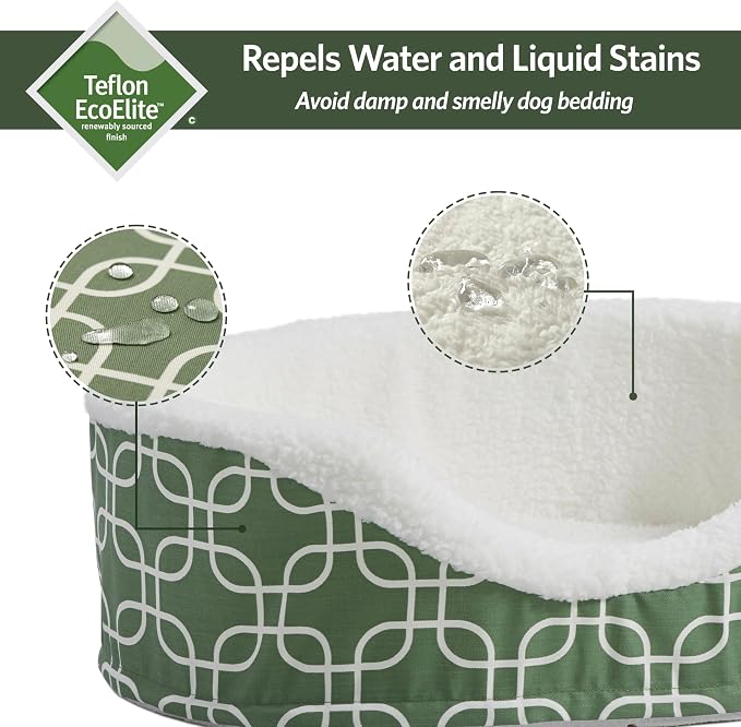 MidWest Homes for Pets Orthoperdic Egg-Crate Nesting Pet Bed w/Teflon Fabric Protector, Small Green