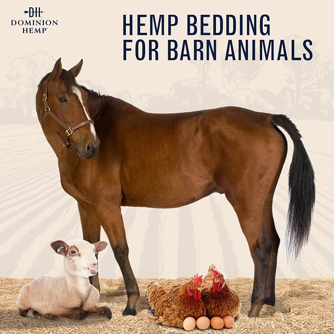 Premium Hemp Bedding for Chicken Coops 285L (~10 Cu Ft usable Volume) - Made in USA - Ideal Nesting Material for Newly Hatched Chicks, Brooder Cover, Small Pet Bedding - 30lbs, 1-Pack