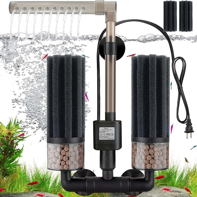 Aquarium Electric Sponge Filter for Shrimp, Betta,Nano and Fry Tank(M)