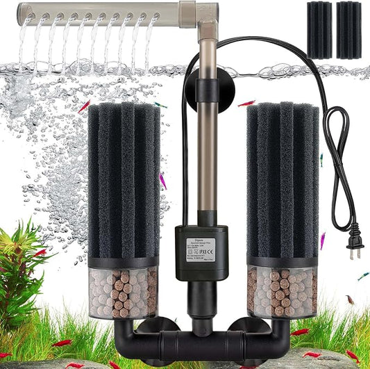 Aquarium Electric Sponge Filter for Shrimp, Betta,Nano and Fry Tank(M)