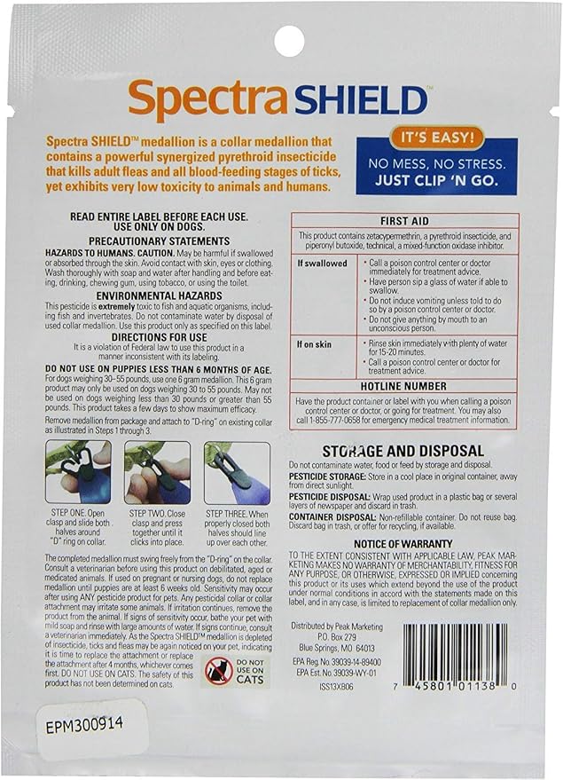 Durvet Spectra Shield Collar Attached Medallion, 30 to 55-Pound
