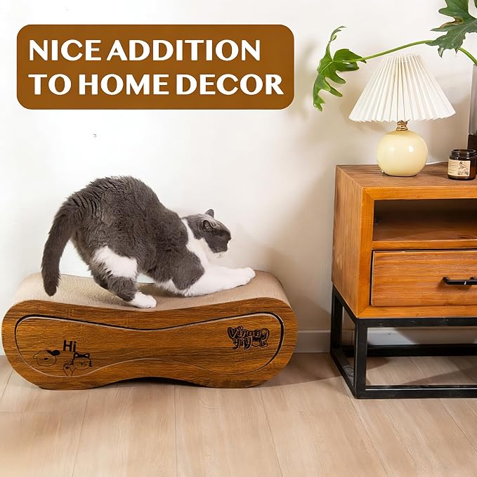Cat Scratcher, 2 In 1 Cat Scratch Board for Scraching & Napping, Cat Scratchers for Indoor Cats Scratching Post Pad Couch Lounger Cardboard Cat Bed Furniture Protector from Cat Claws, Large 27.44 Inch
